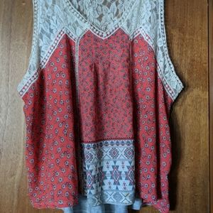 Beautiful mixed material cami - 3X